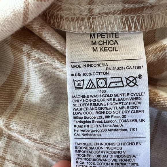 OLD NAVY top button front cream white medium petite new nwt casual - Picture 6 of 8